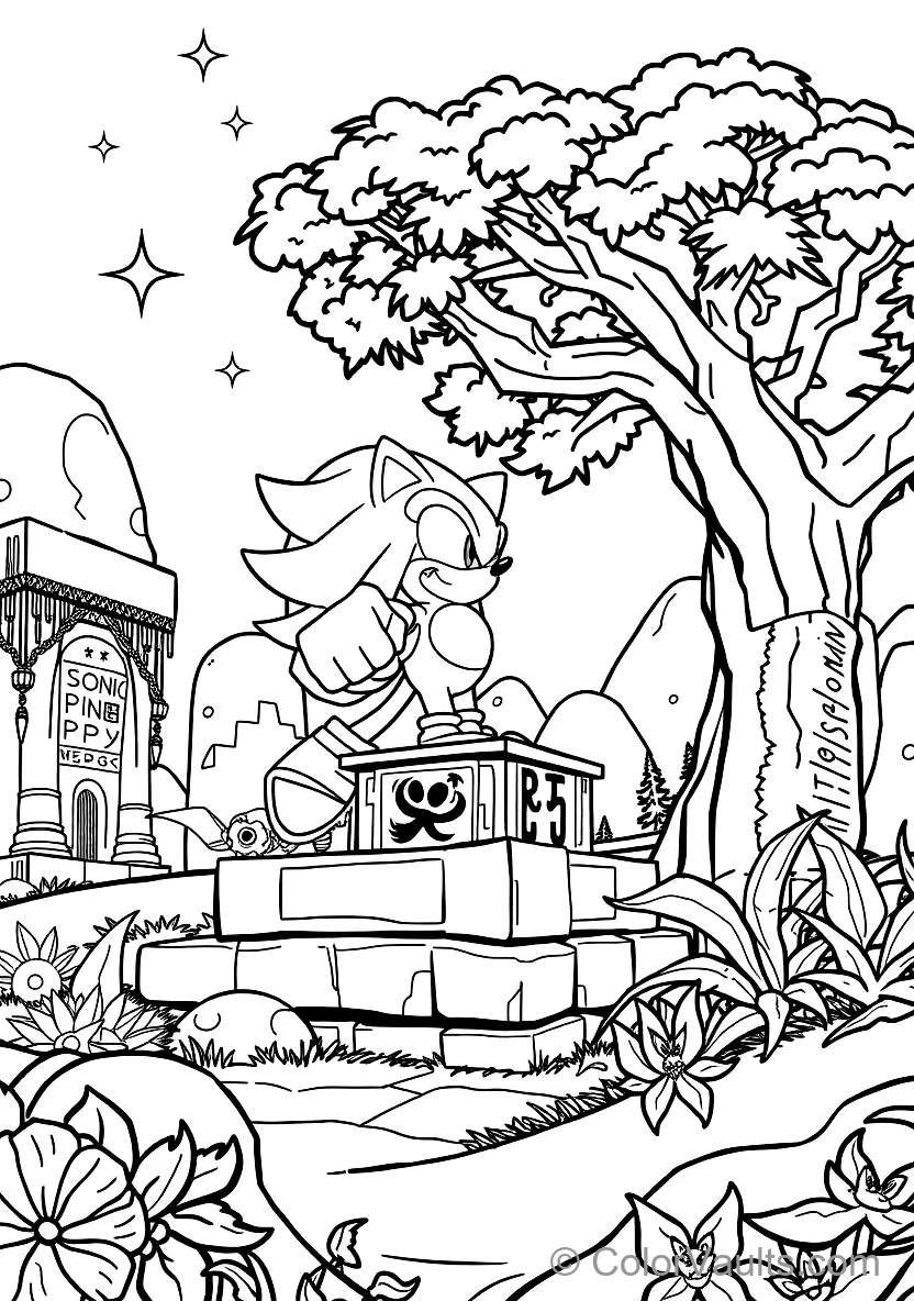Knuckles the Echidna Gliding with Clenched Spiked (Scene 9)