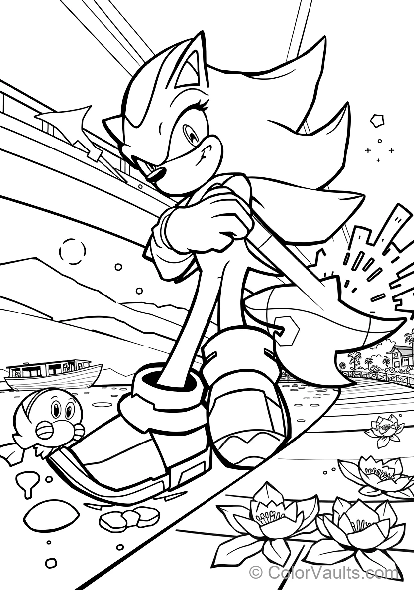 Shadow the Hedgehog Hovering with Rocket Air Shoes (Scene 5)