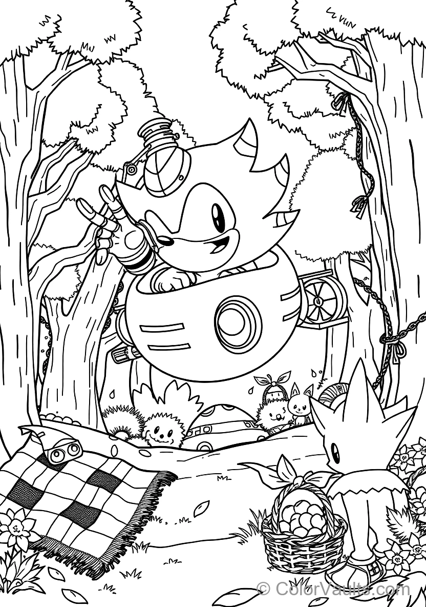 Dr. Eggman Flying in His Round Egg Mobile Hovercraft (Scene 9)