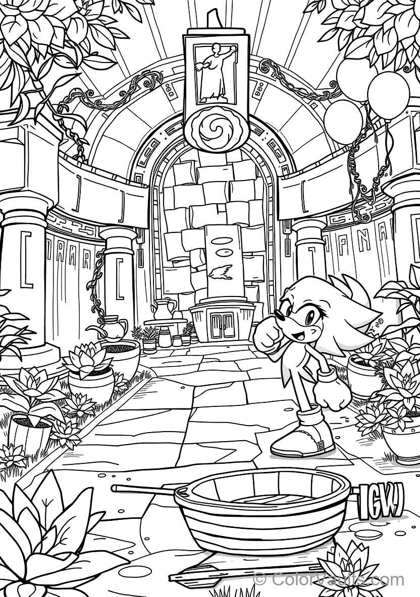 Knuckles the Echidna Gliding with Clenched Spiked (Scene 11)