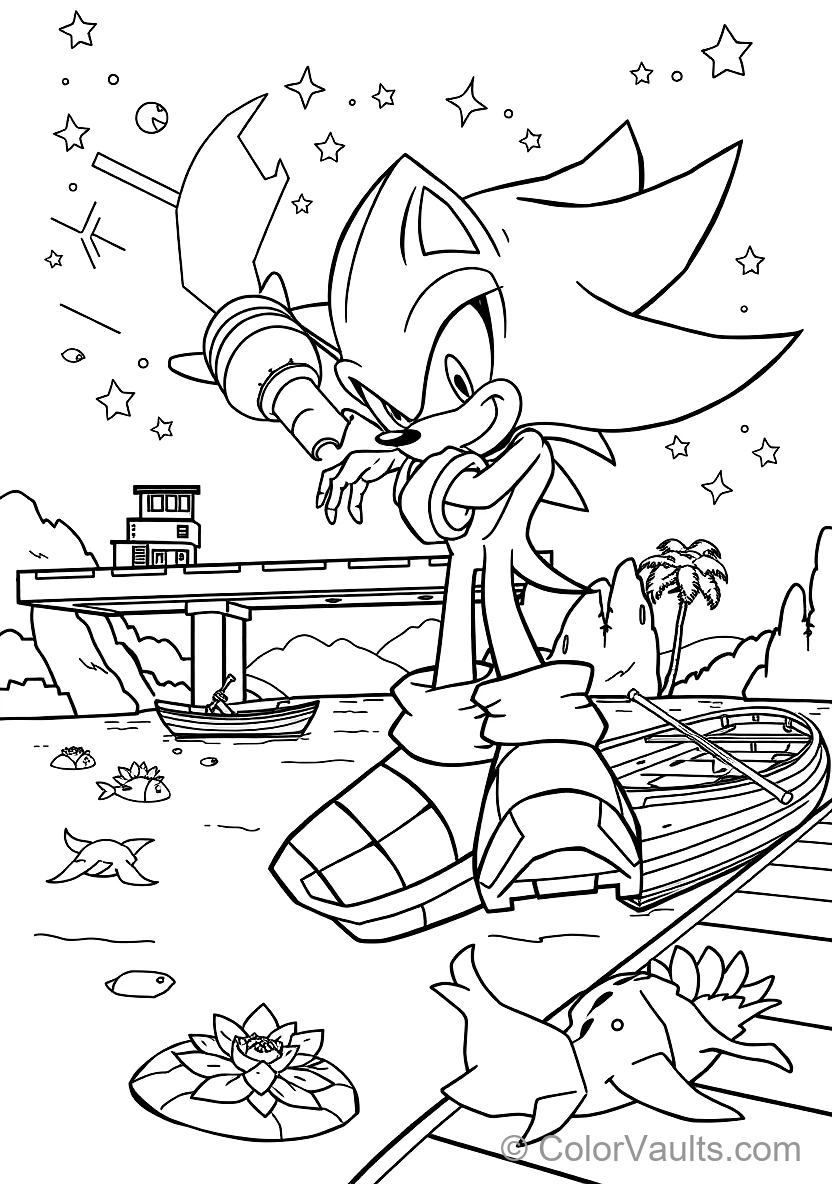 Shadow the Hedgehog Hovering with Rocket Air Shoes (Scene 9)