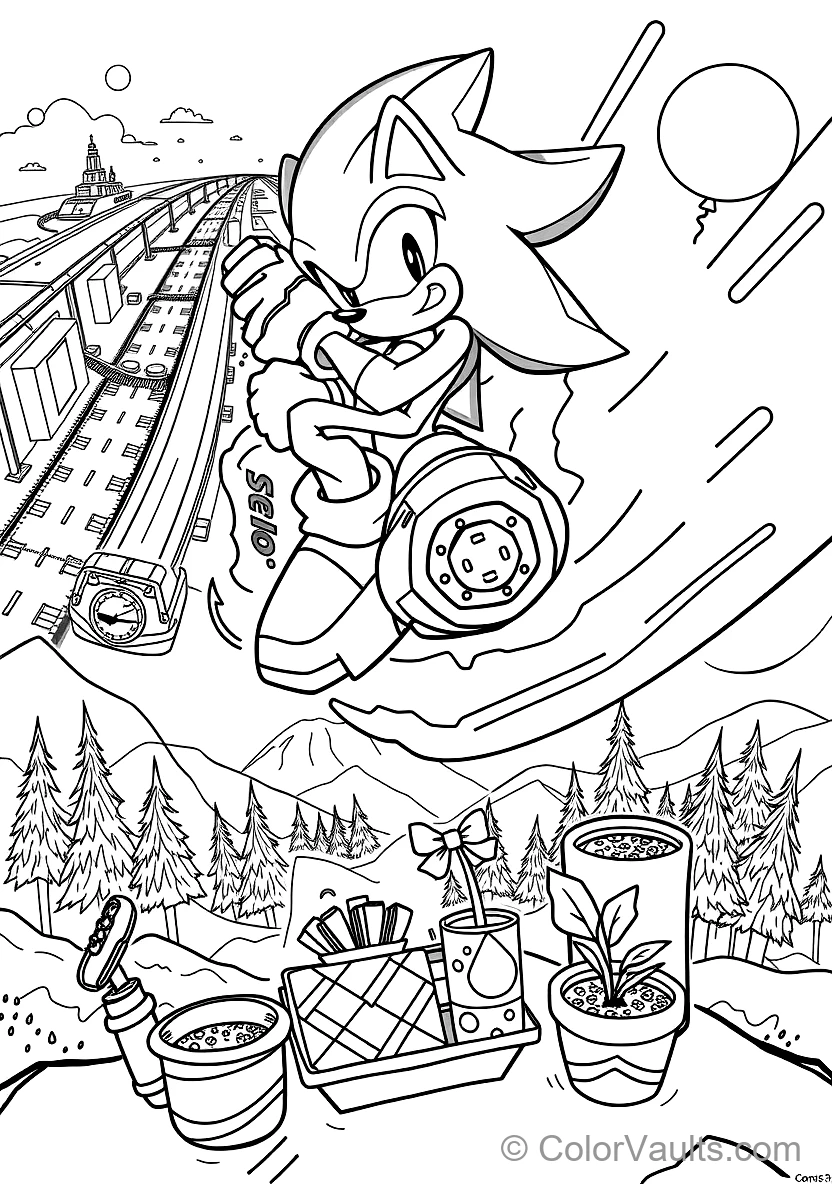 Shadow the Hedgehog Hovering with Rocket Air Shoes (Scene 11)