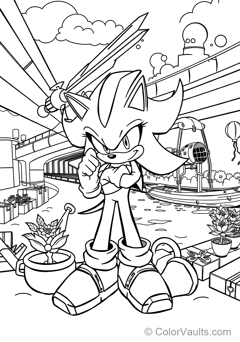 Shadow the Hedgehog Hovering with Rocket Air Shoes (Scene 14)