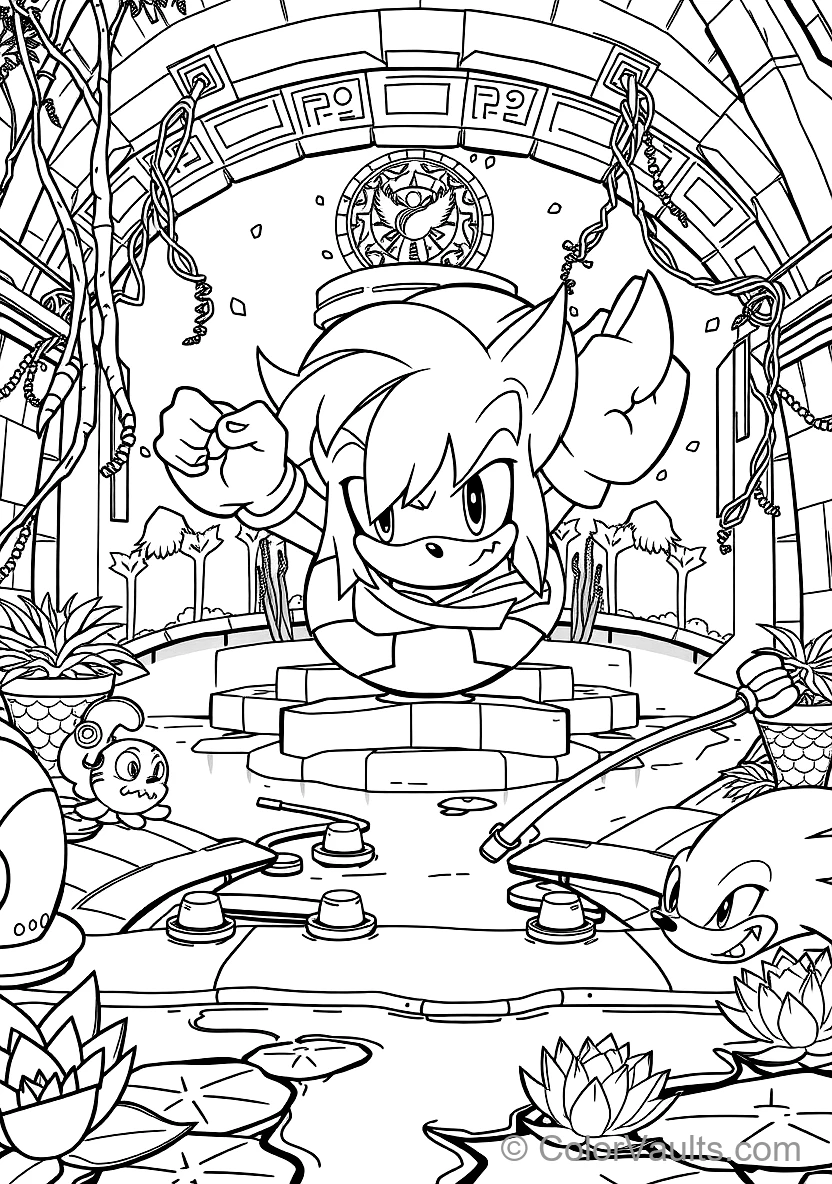 Knuckles the Echidna Gliding with Clenched Spiked (Scene 15)