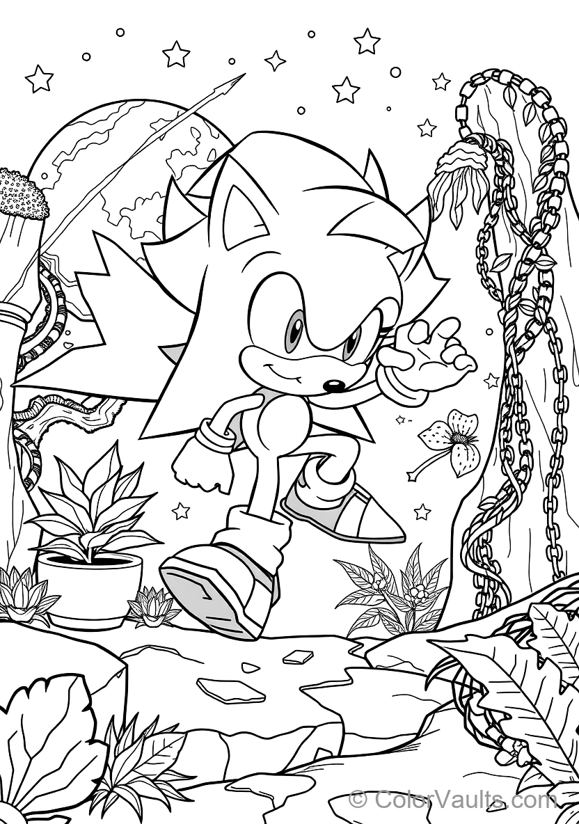 Super Sonic Glowing in Aura and Floating with Fiery (Scene 4)
