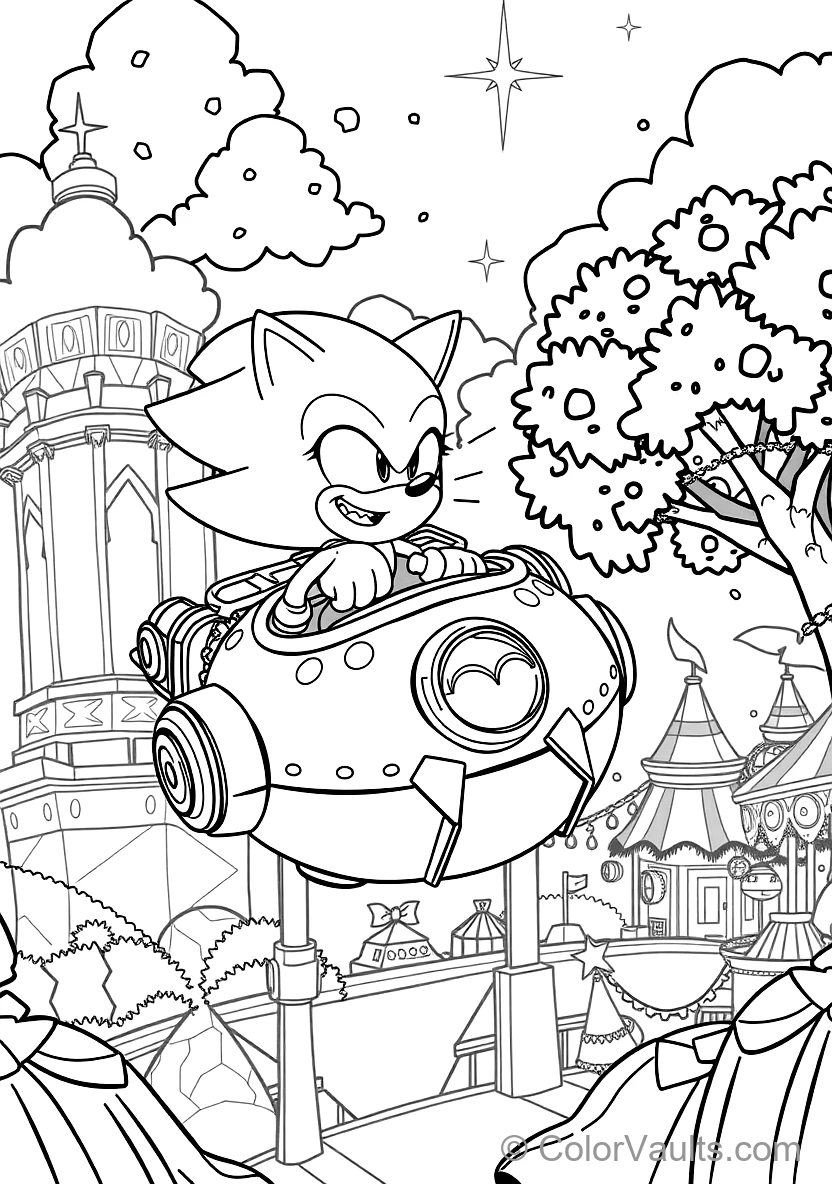 Dr. Eggman Flying in His Round Egg Mobile Hovercraft (Scene 17)