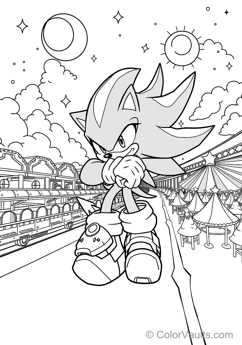 Shadow the Hedgehog Hovering with Rocket Air Shoes (Scene 17)