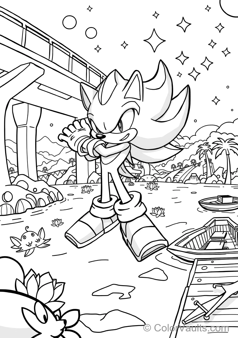 Shadow the Hedgehog Hovering with Rocket Air Shoes (Scene 19)