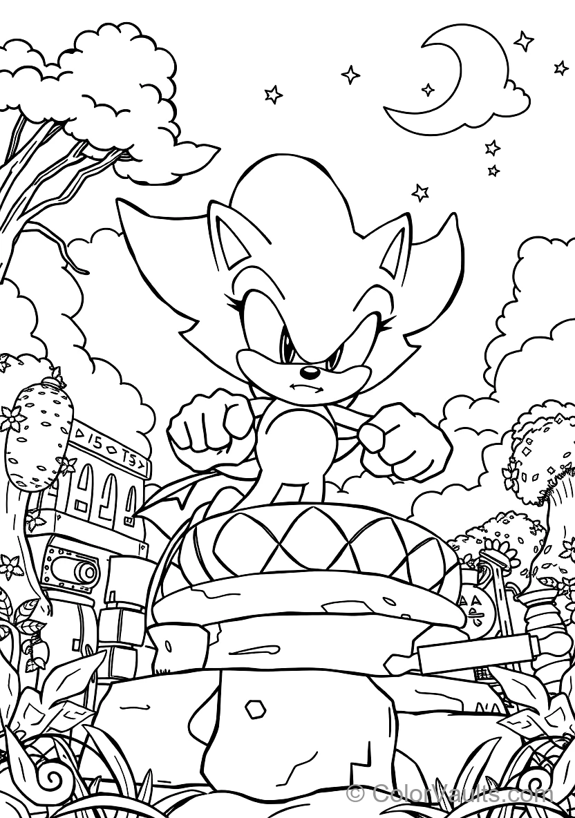 Knuckles the Echidna Gliding with Clenched Spiked (Scene 23)
