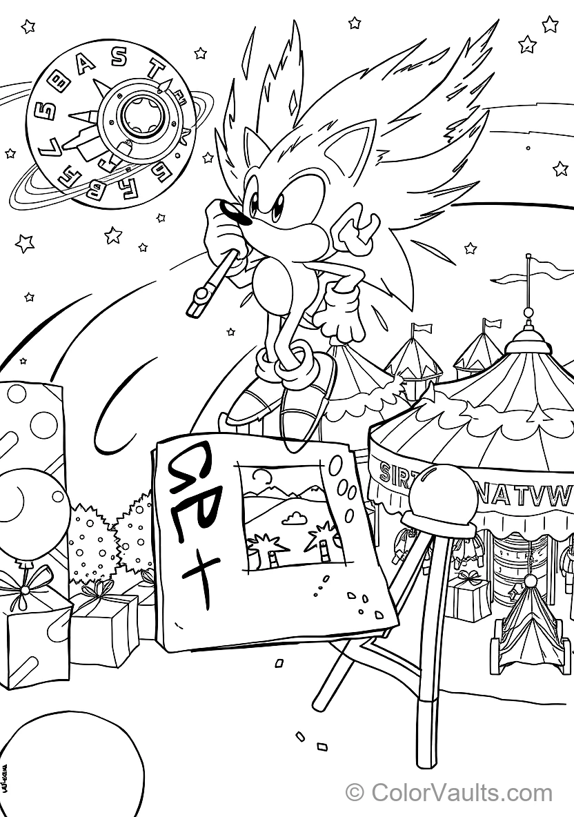Super Sonic Glowing in Aura and Floating with Fiery (Scene 10)