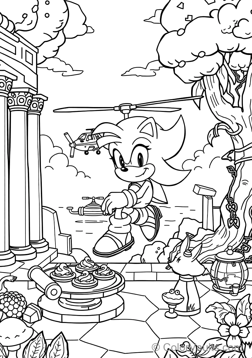 Miles Tails Prower Flying Using His Twin Spinning (Scene 23)