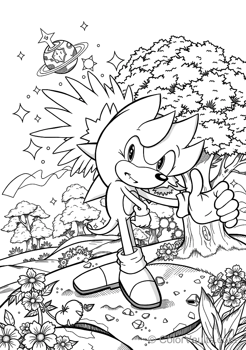Super Sonic Glowing in Aura and Floating with Fiery (Scene 14)