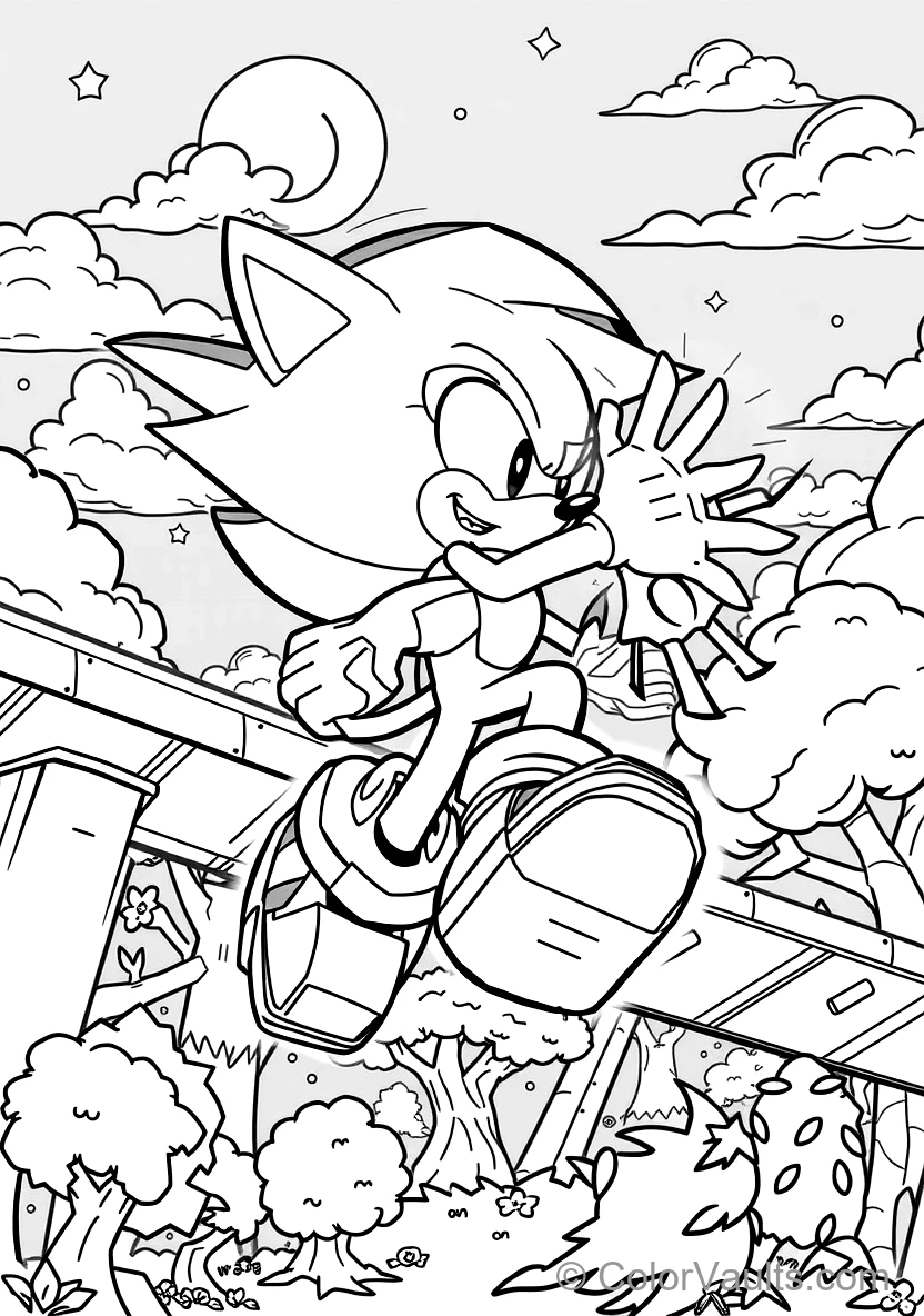 Shadow the Hedgehog Hovering with Rocket Air Shoes (Scene 23)