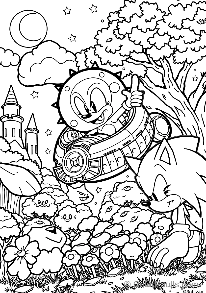 Dr. Eggman Flying in His Round Egg Mobile Hovercraft (Scene 20)