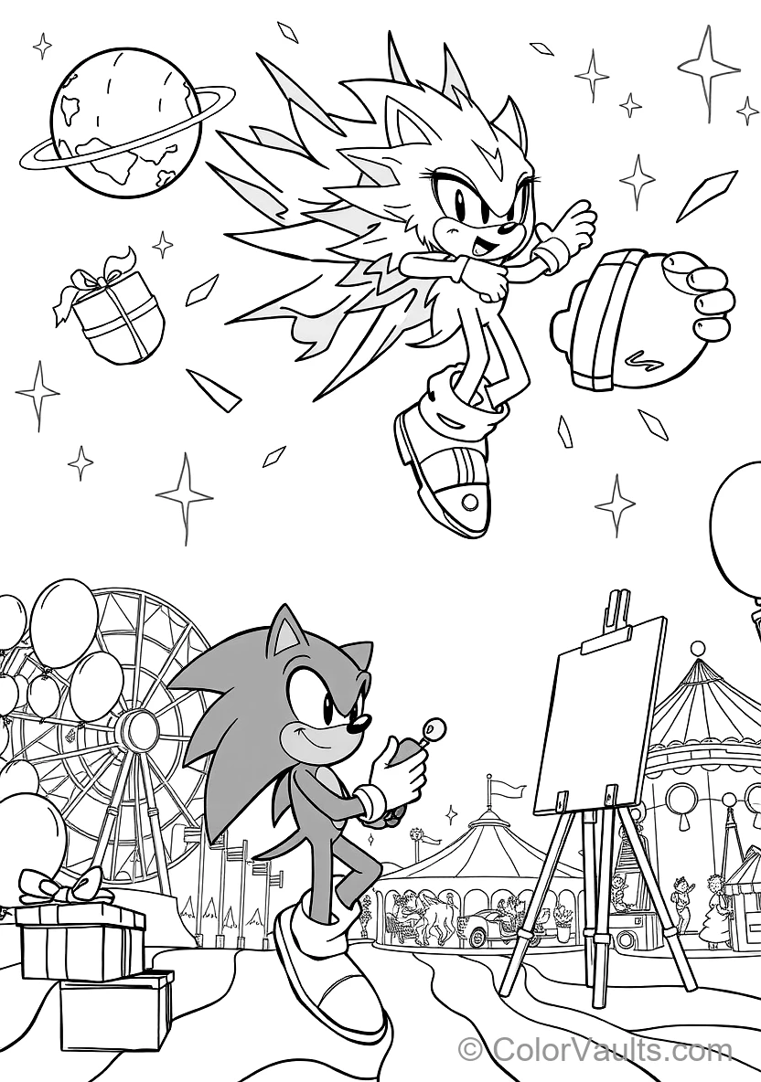 Super Sonic Glowing in Aura and Floating with Fiery (Scene 16)