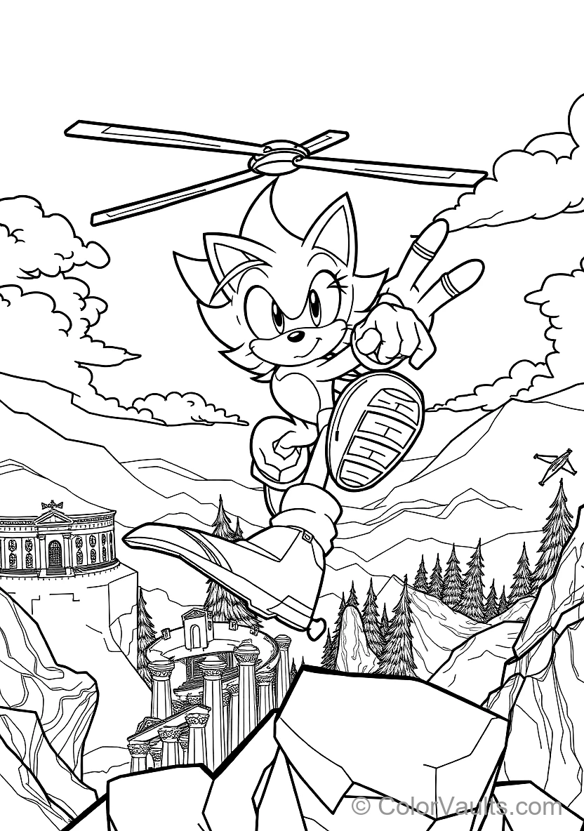 Miles Tails Prower Flying Using His Twin Spinning (Scene 27)
