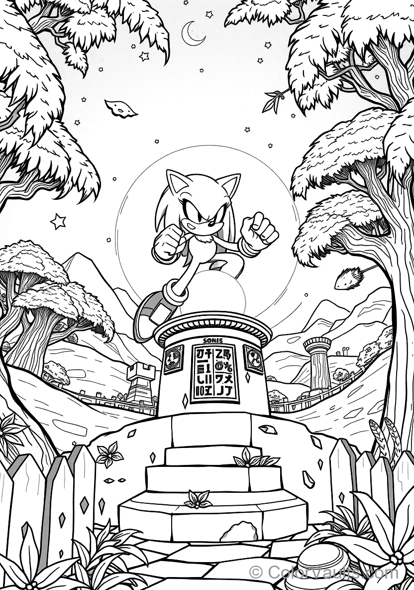 Knuckles the Echidna Gliding with Clenched Spiked (Scene 29)