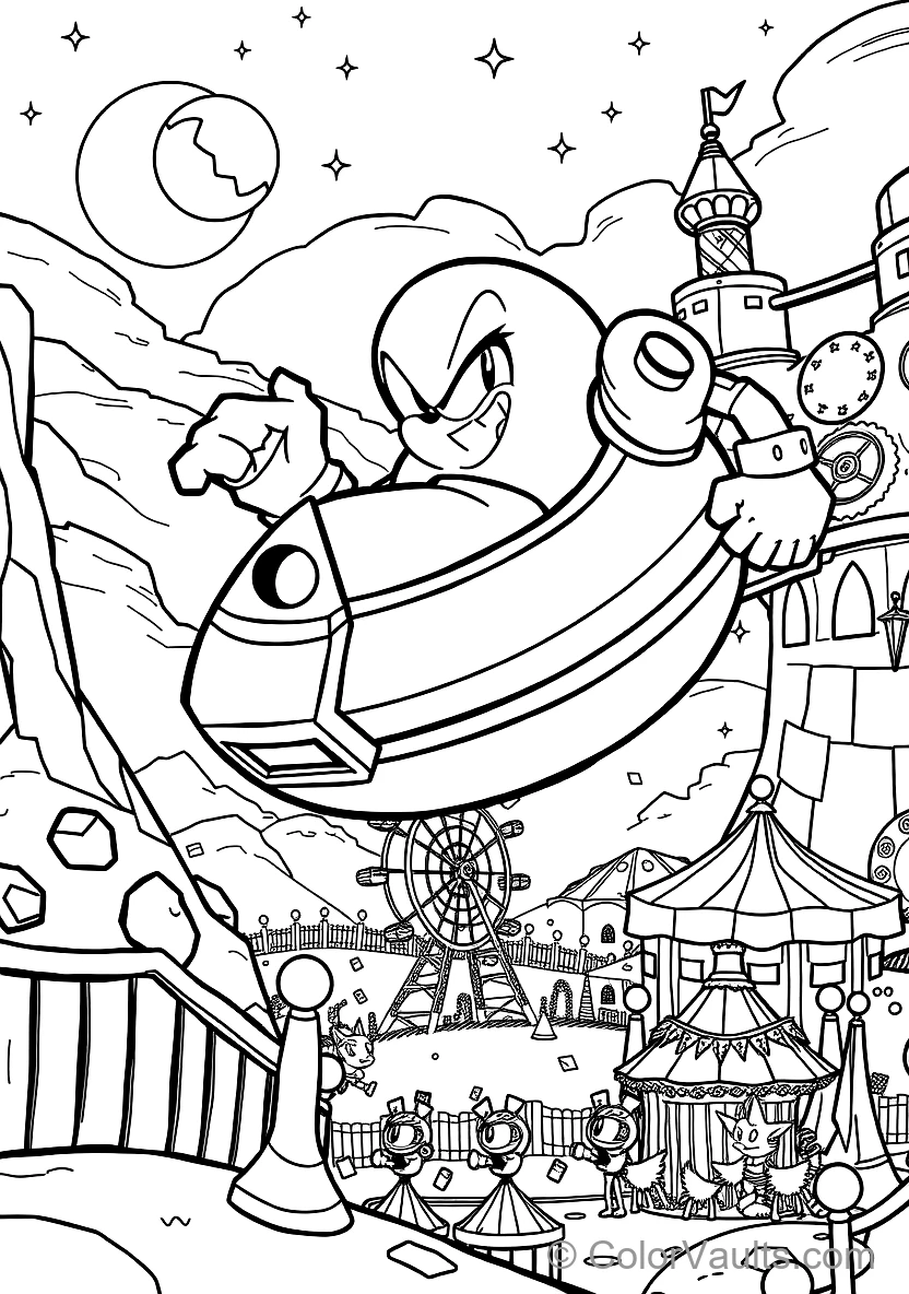 Dr. Eggman Flying in His Round Egg Mobile Hovercraft (Scene 26)
