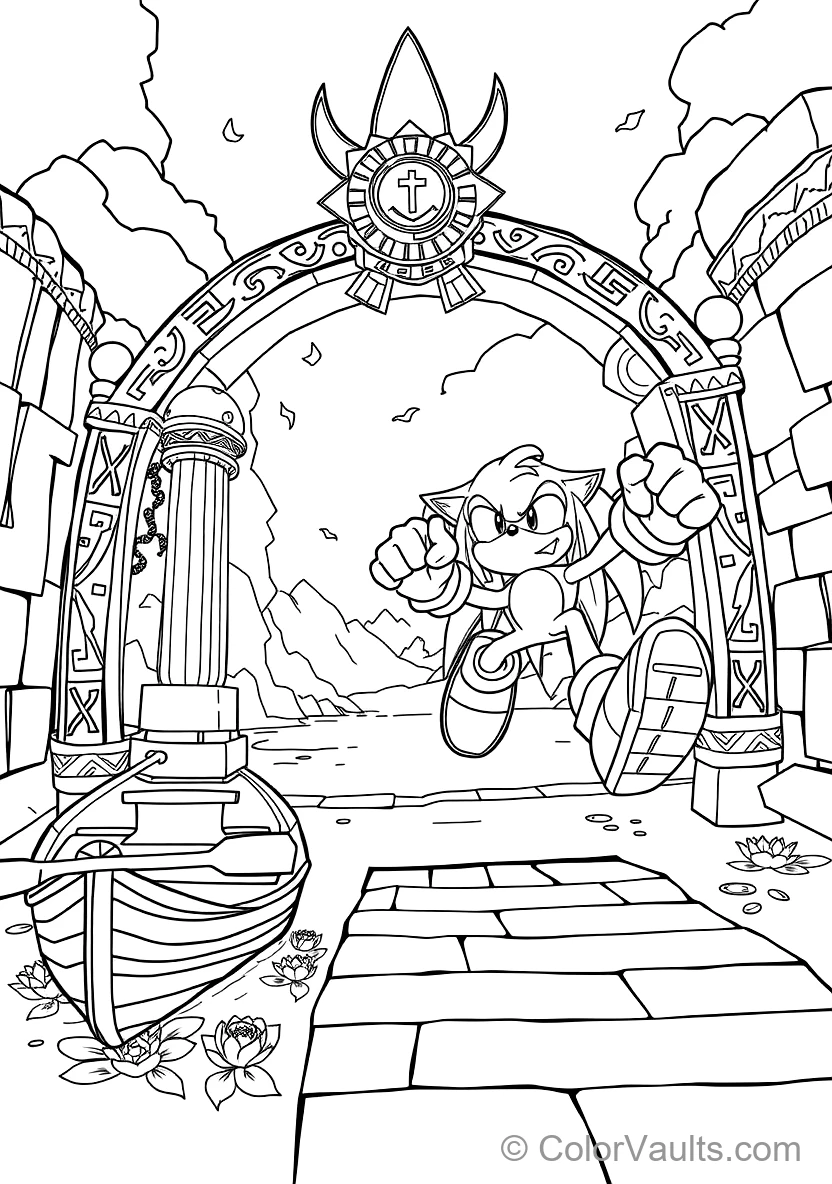 Knuckles the Echidna Gliding with Clenched Spiked (Scene 31)