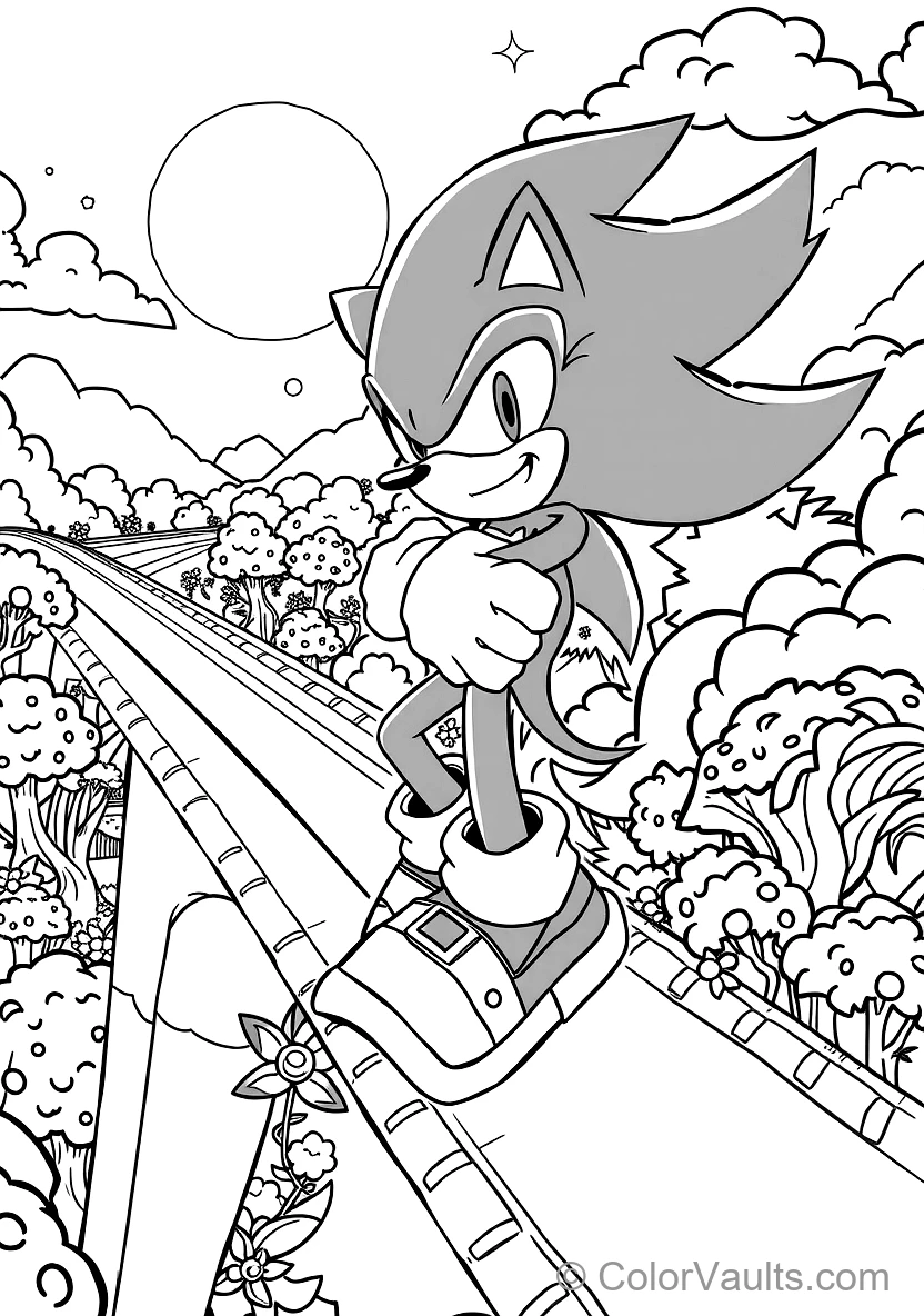 Shadow the Hedgehog Hovering with Rocket Air Shoes (Scene 25)