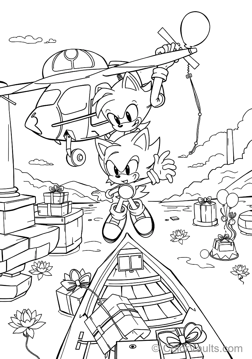 Miles Tails Prower Flying Using His Twin Spinning (Scene 33)