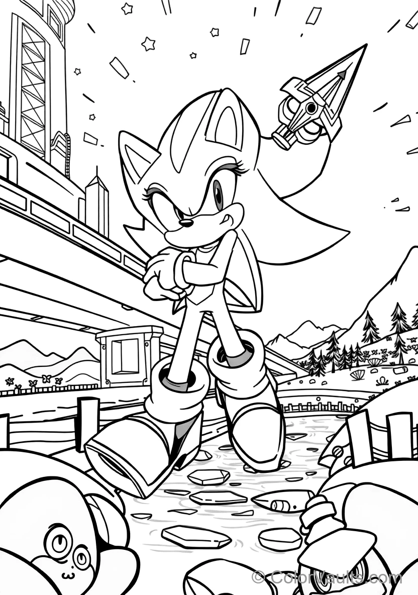 Shadow the Hedgehog Hovering with Rocket Air Shoes (Scene 27)