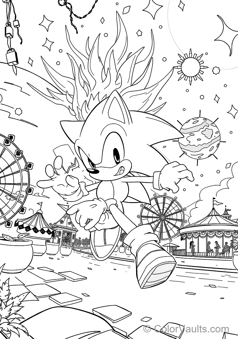 Super Sonic Glowing in Aura and Floating with Fiery (Scene 29)