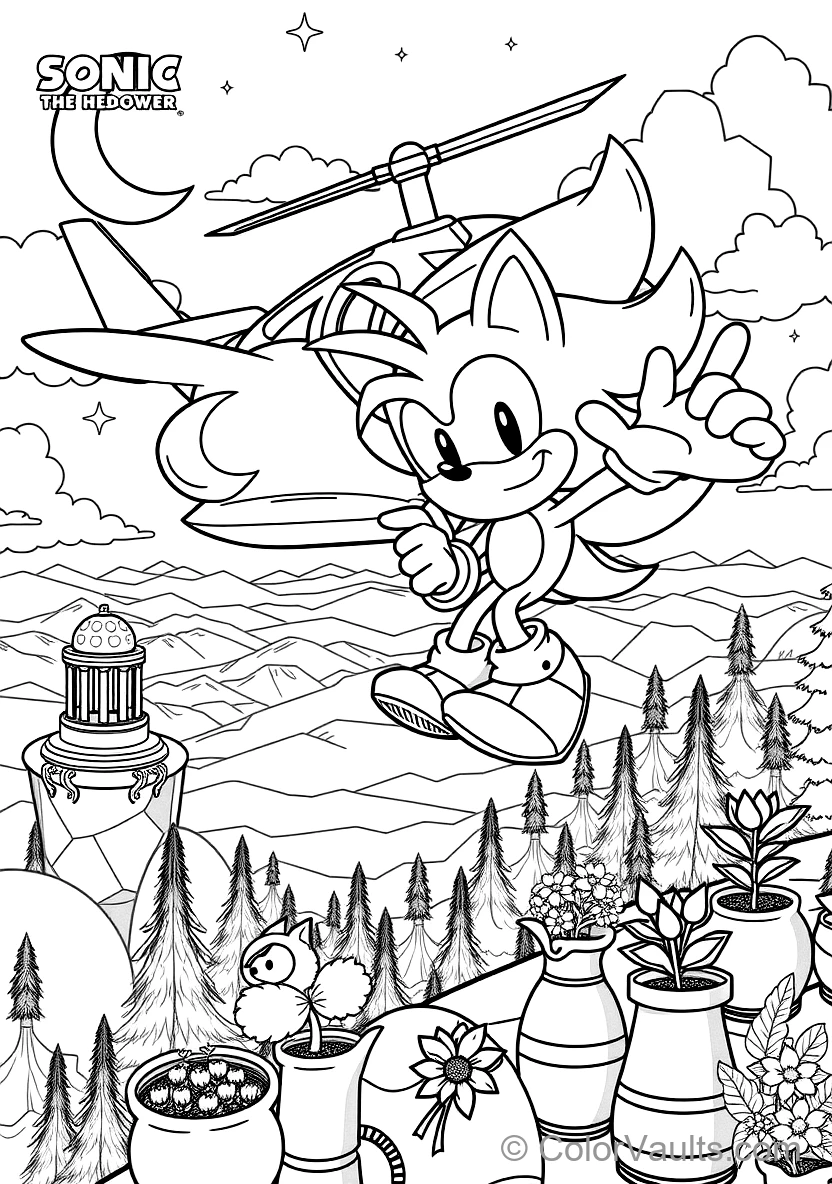 Miles Tails Prower Flying Using His Twin Spinning (Scene 35)