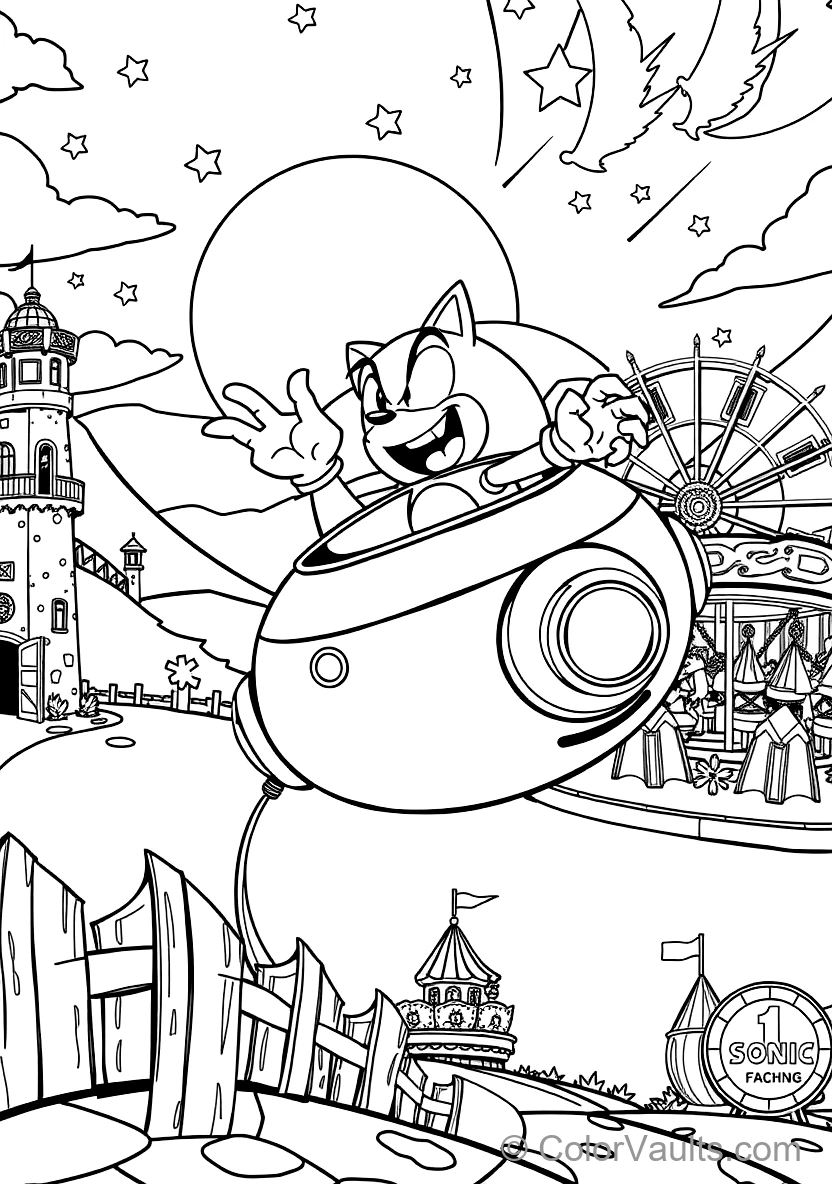 Dr. Eggman Flying in His Round Egg Mobile Hovercraft (Scene 38)