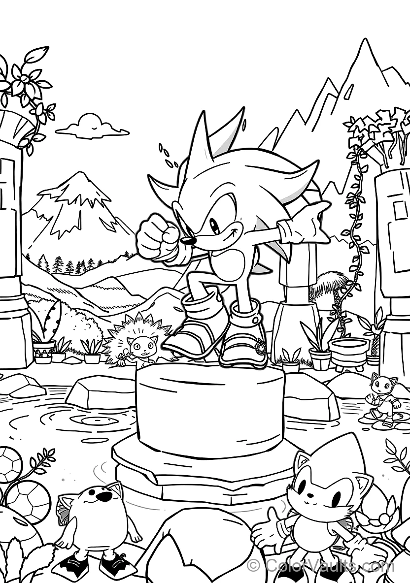 Knuckles the Echidna Gliding with Clenched Spiked (Scene 41)