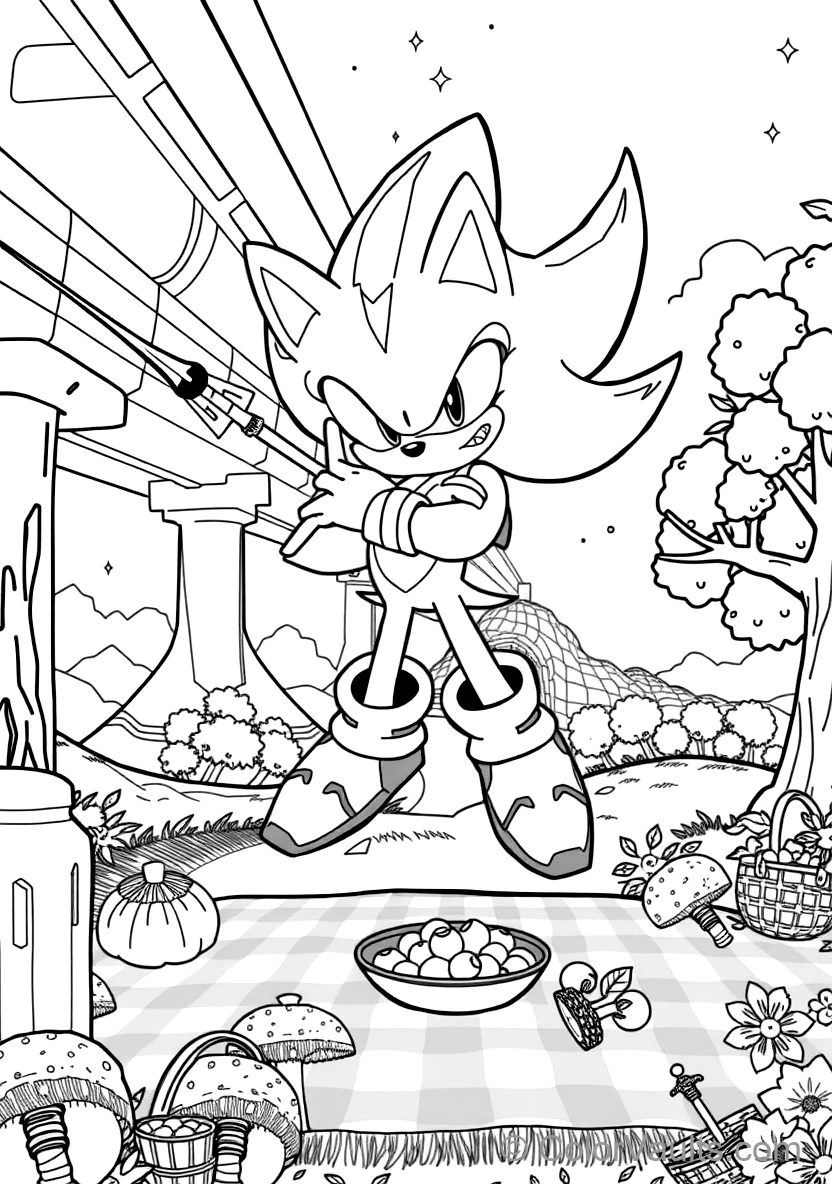Shadow the Hedgehog Hovering with Rocket Air Shoes (Scene 32)