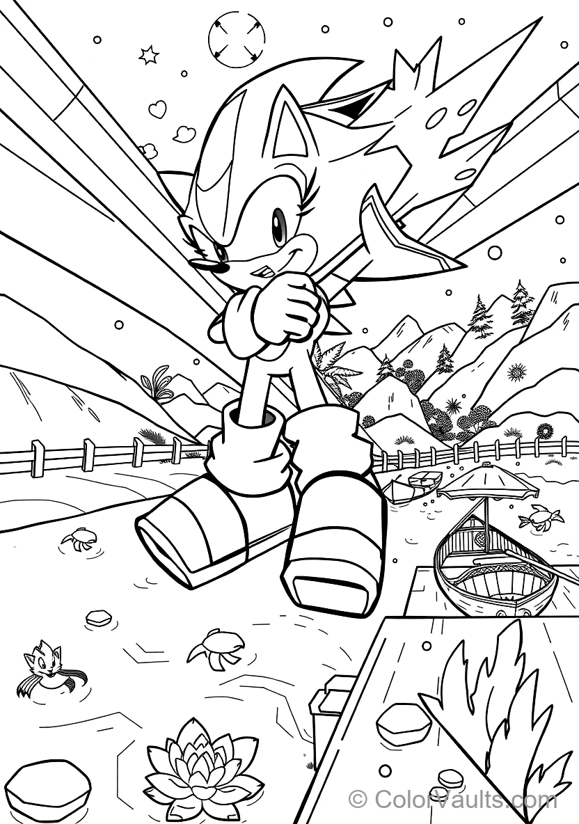 Shadow the Hedgehog Hovering with Rocket Air Shoes (Scene 34)