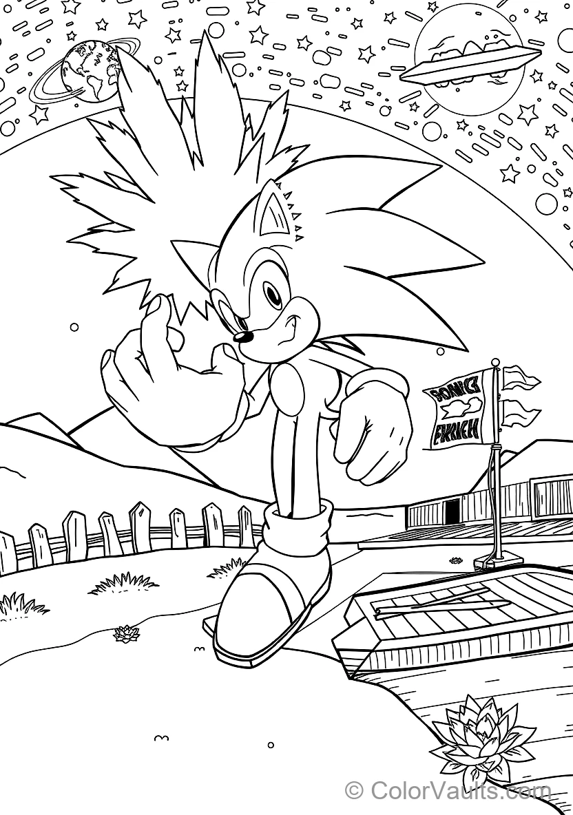 Super Sonic Glowing in Aura and Floating with Fiery (Scene 35)