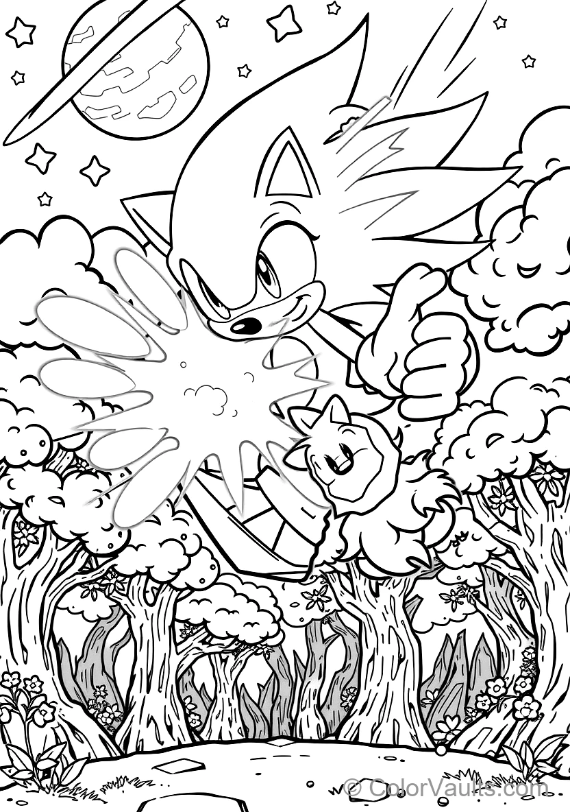 Super Sonic Glowing in Aura and Floating with Fiery (Scene 39)