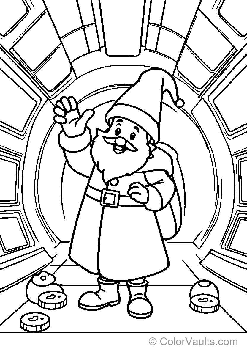 Gnome Waves Goodbye In Space