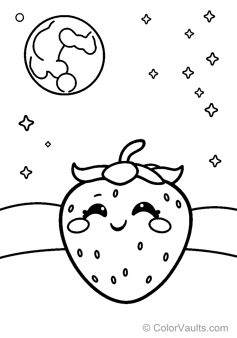 Smiling Strawberry In Space