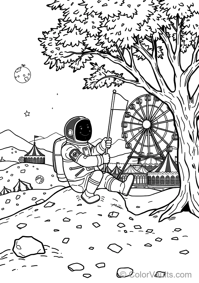 Lunar Rover Vehicle Exploring Dusty Moon Hills (3)