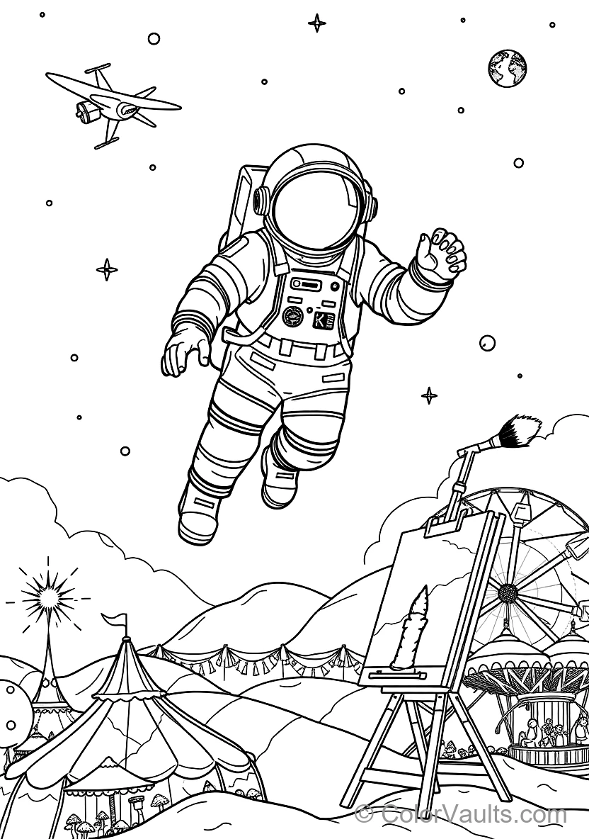 Astronaut Floating on Spacewalk Outside Space Station (8)