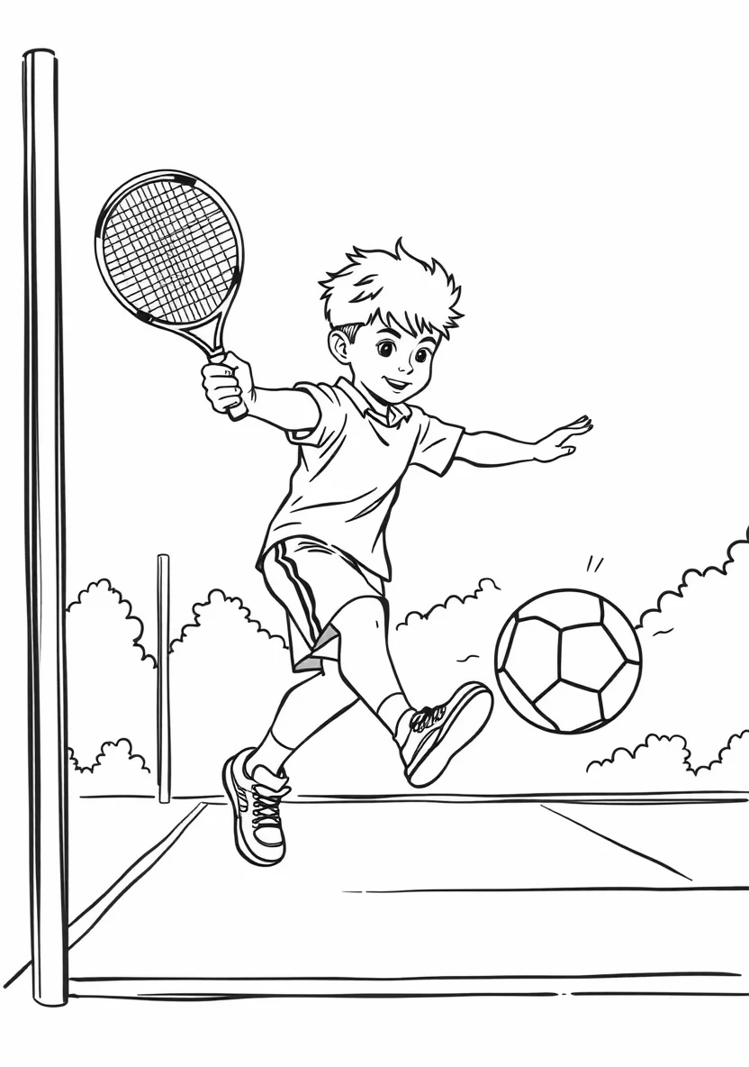 Youth Tennis Match Ace