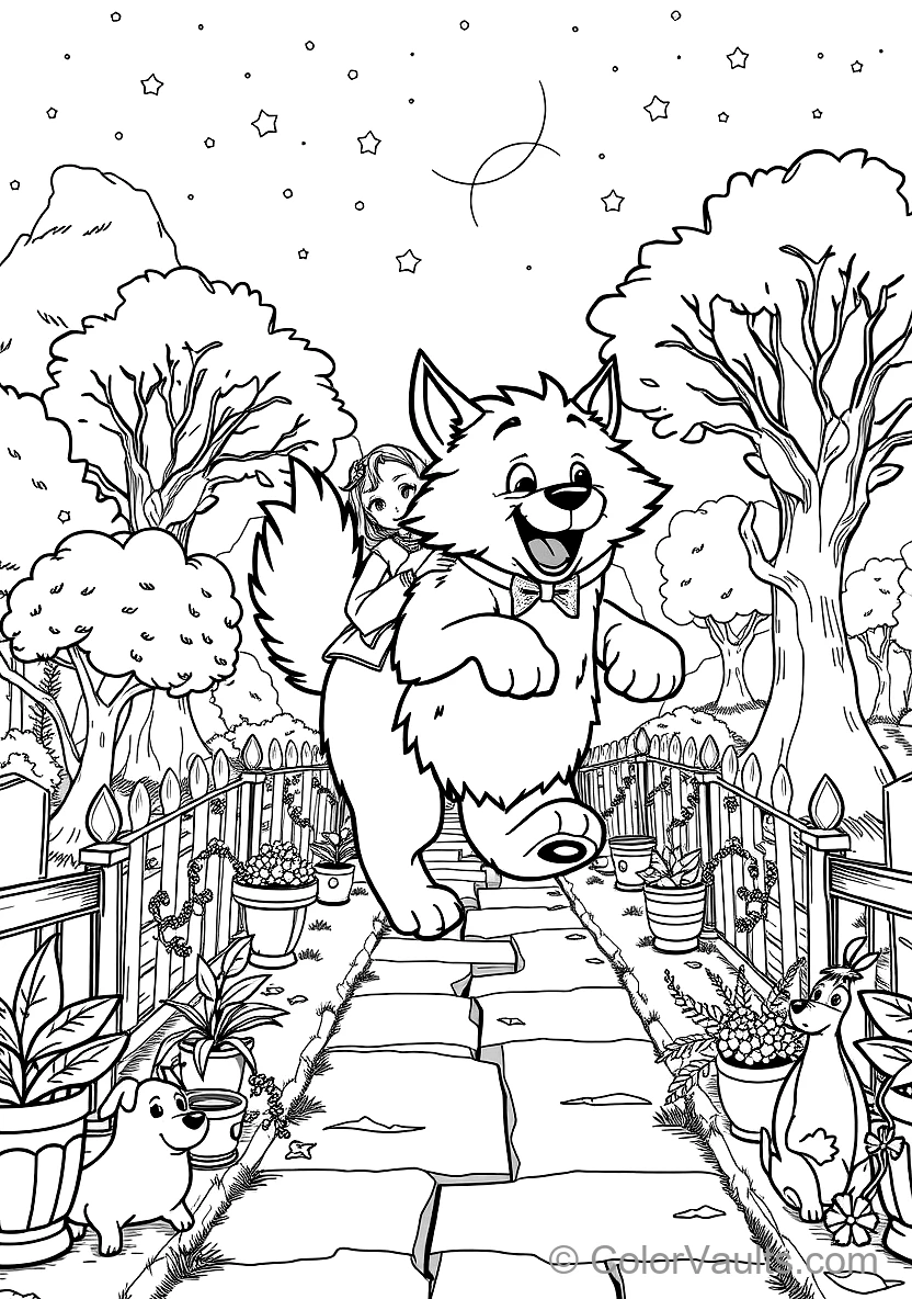 Bond the Giant Fluffy White Dog Running Joyfully (Scene 3)