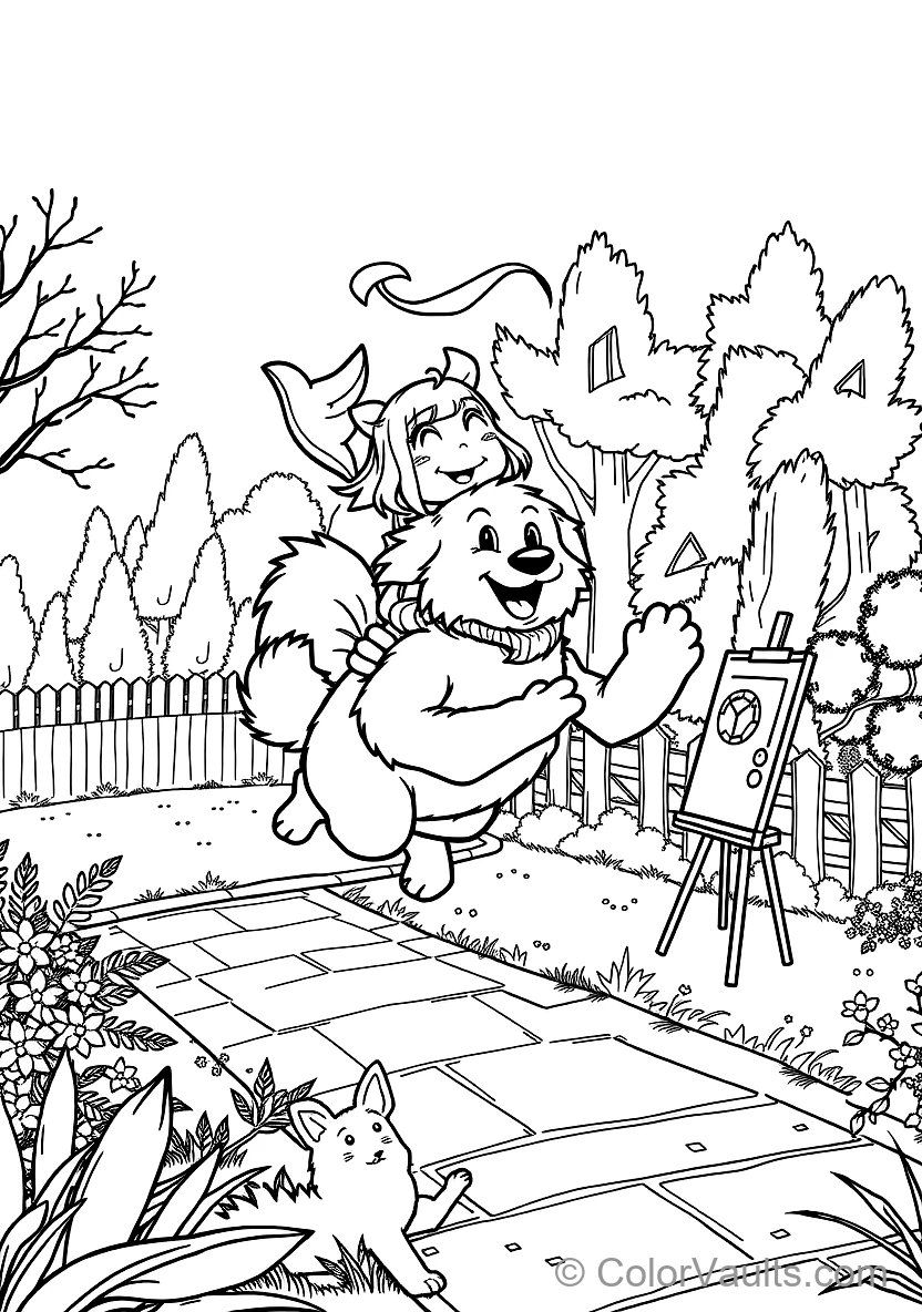 Bond the Giant Fluffy White Dog Running Joyfully (Scene 6)