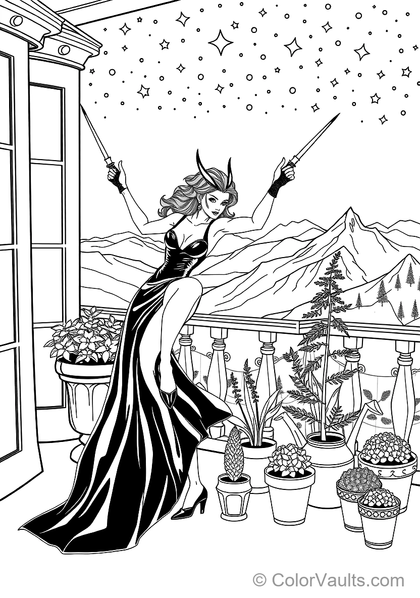 Yor Forger (thorn Princess) in Elegant Black Assassin (Scene 8)