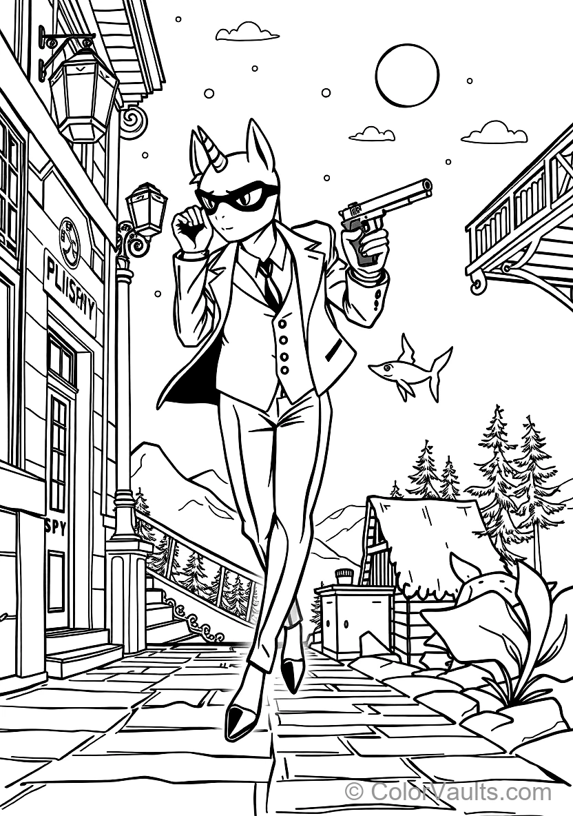 Loid Forger (twilight) in Sharp Suit Drawing Silenced (Scene 4)