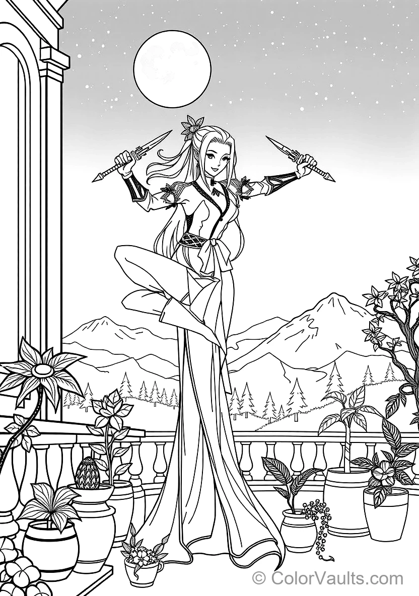 Yor Forger (thorn Princess) in Elegant Black Assassin (Scene 9)