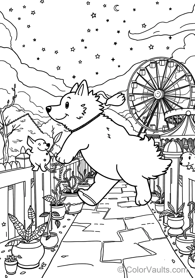 Bond the Giant Fluffy White Dog Running Joyfully (Scene 10)