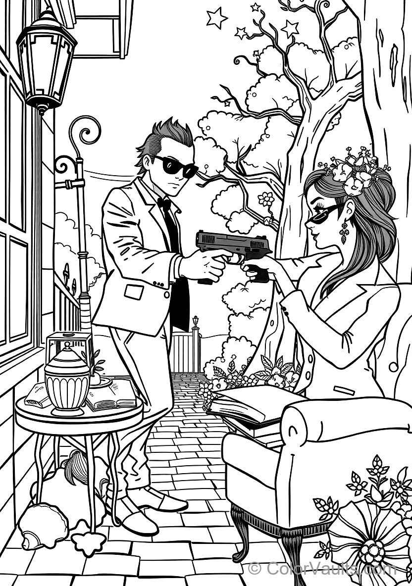 Loid Forger (twilight) in Sharp Suit Drawing Silenced (Scene 5)