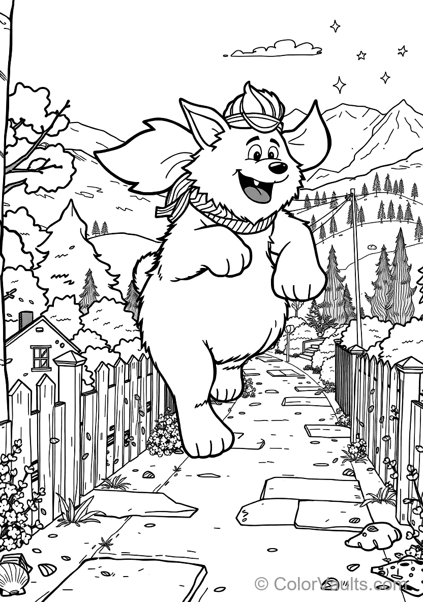 Bond the Giant Fluffy White Dog Running Joyfully (Scene 12)