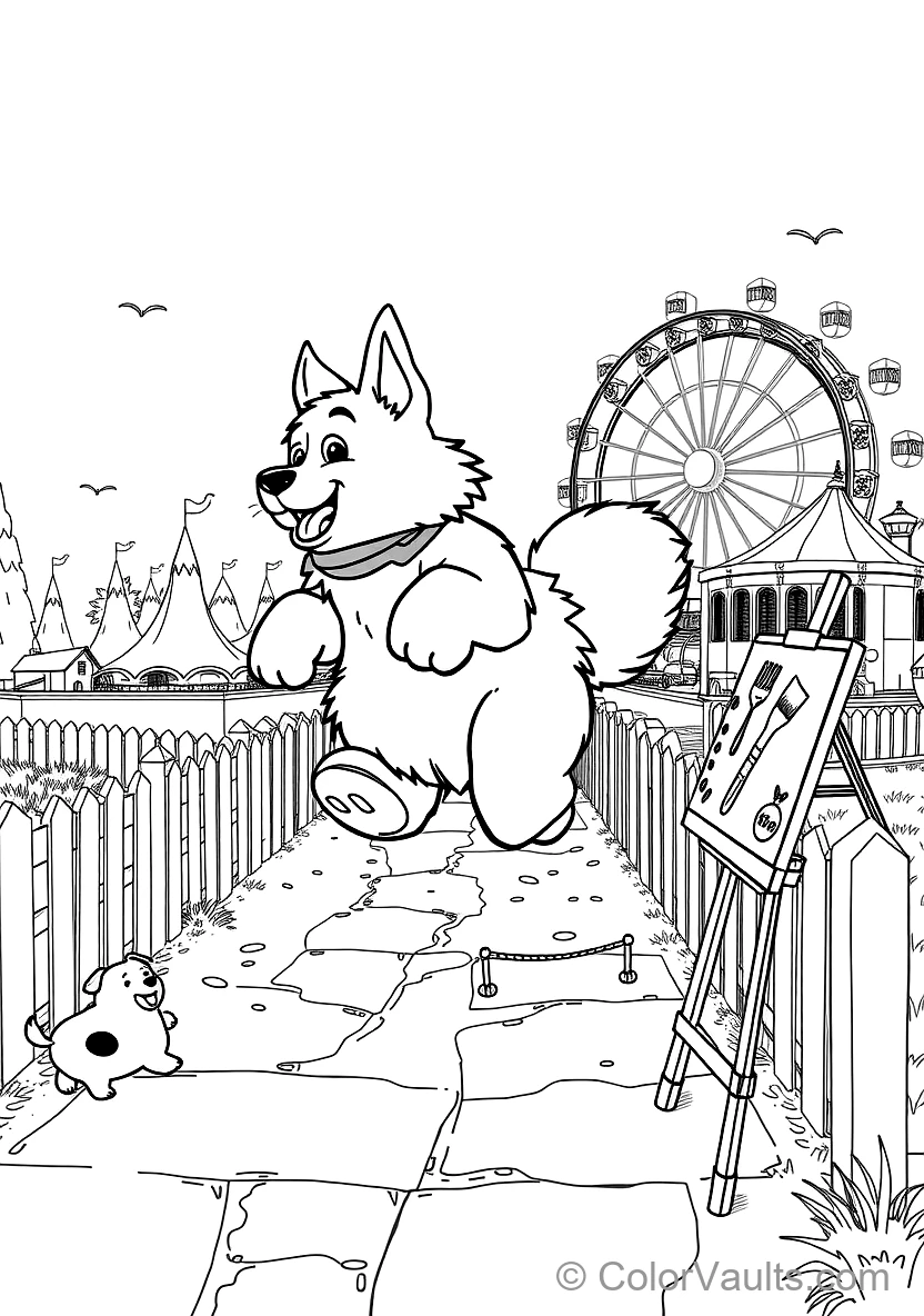 Bond the Giant Fluffy White Dog Running Joyfully (Scene 13)