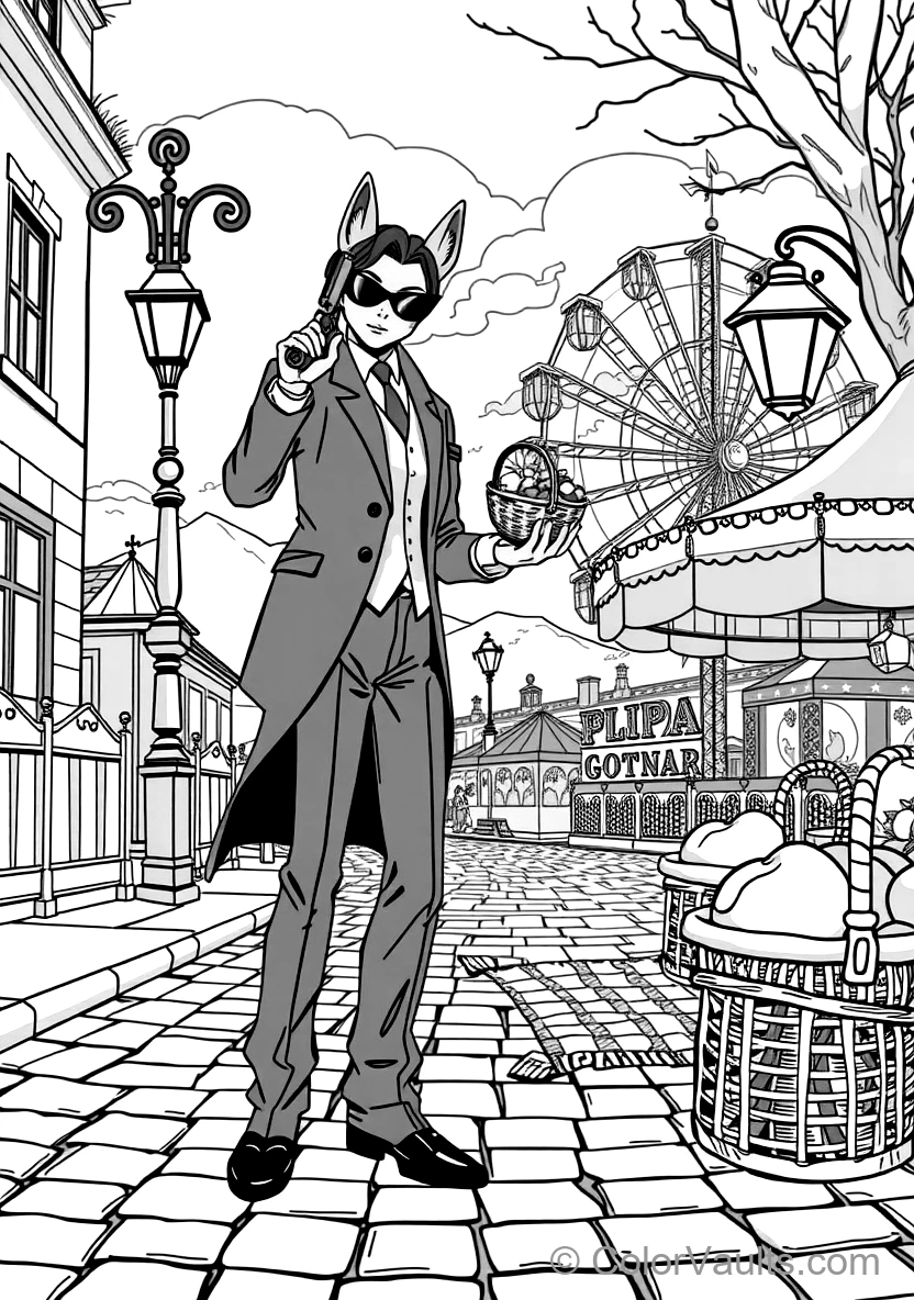 Loid Forger (twilight) in Sharp Suit Drawing Silenced (Scene 10)
