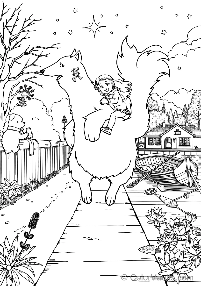 Bond the Giant Fluffy White Dog Running Joyfully (Scene 16)